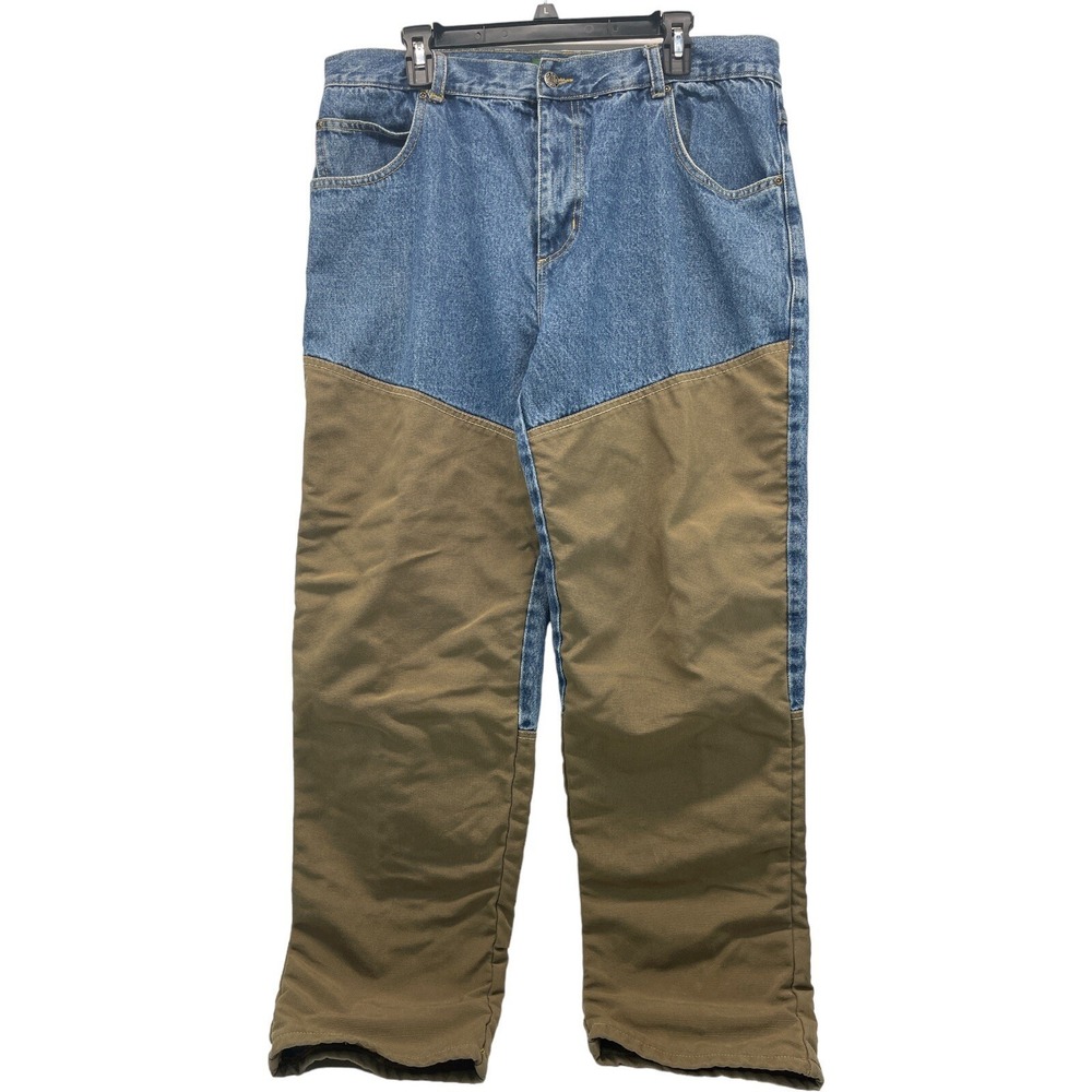 Remington Mens 38/33 Blue W/ Brown‎ Patch For Durability Out Door Workwear Jeans